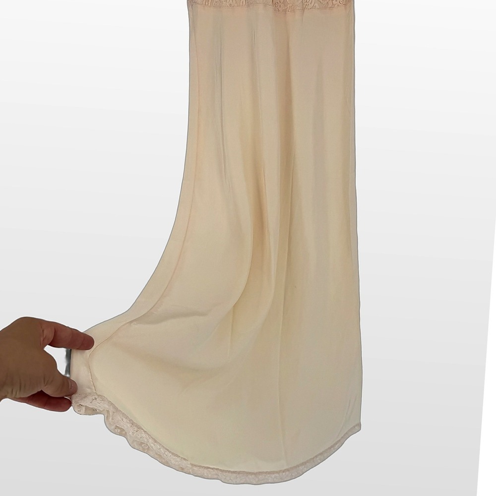Y2K Lace Trim Slip Dress XS S Butter Yellow Coquette Balletcore Layering Dainty - Picture 5 of 12